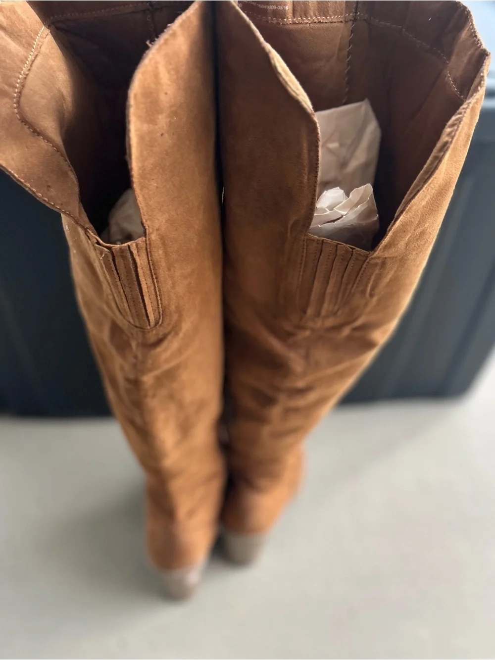 Women's Tall Suede Over-the-Knee Boots in Chestnut Brown
